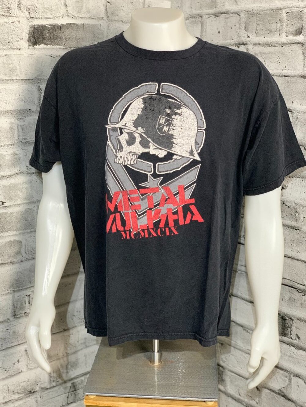Metal Mulisha T-Shirt Black 2XL Skull Helmet Logo Motocross MCMXCIX Y2K